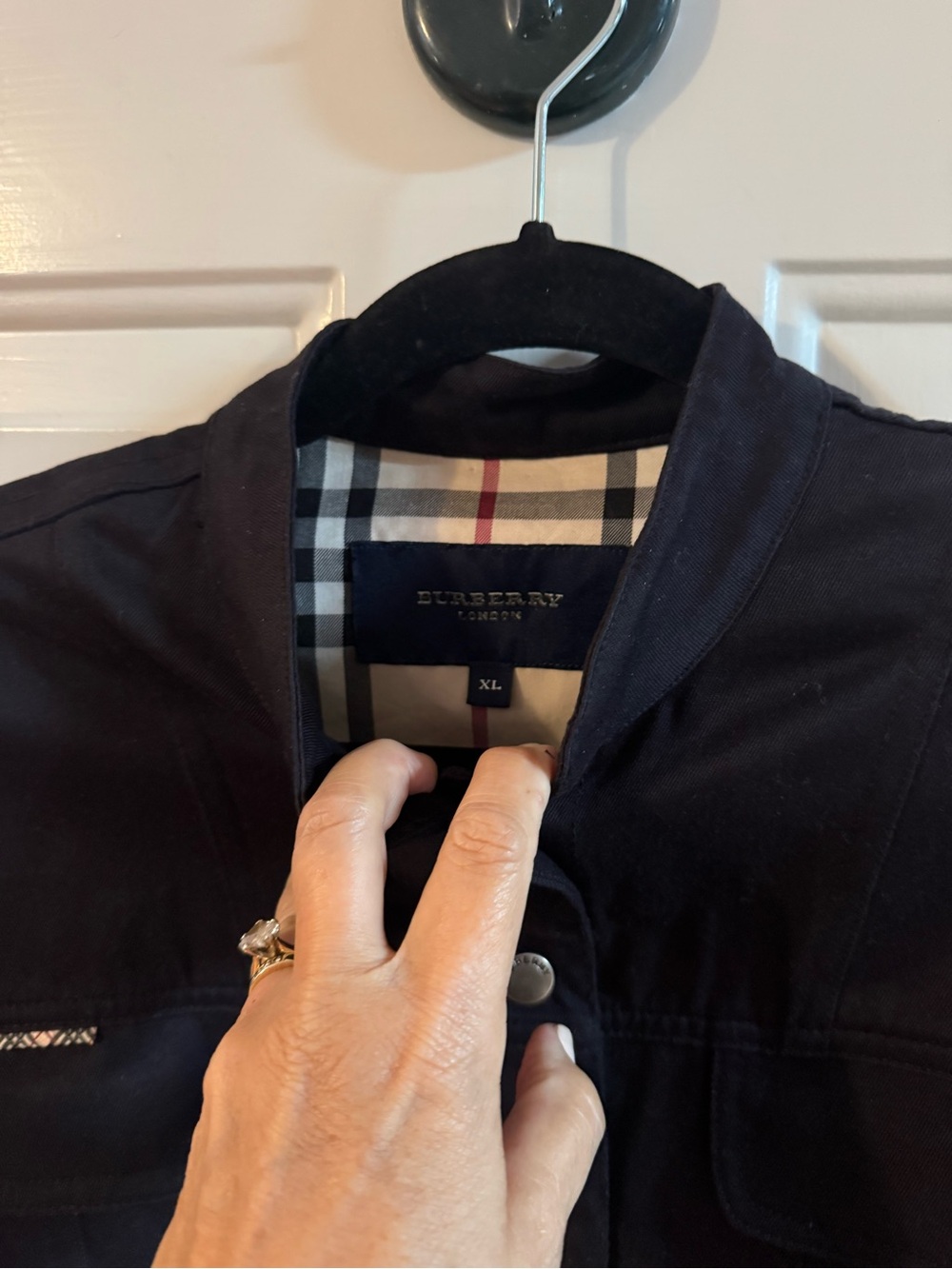 Burberry Black Military-Style Jacket Womens XL - Picture 11 of 11